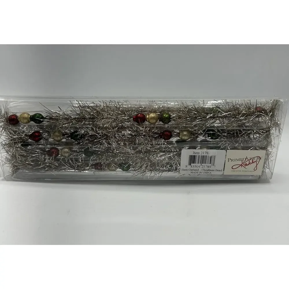 Christmas Glass Beads Tinsel Garland - Vintage Style - Primitives by Kathy